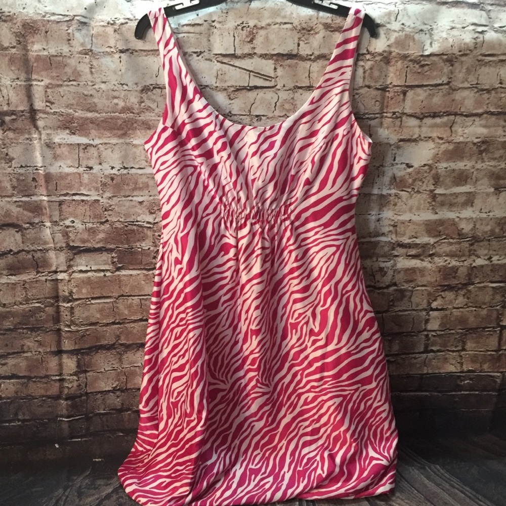 Pink and White Zebra Print Dress